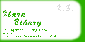 klara bihary business card